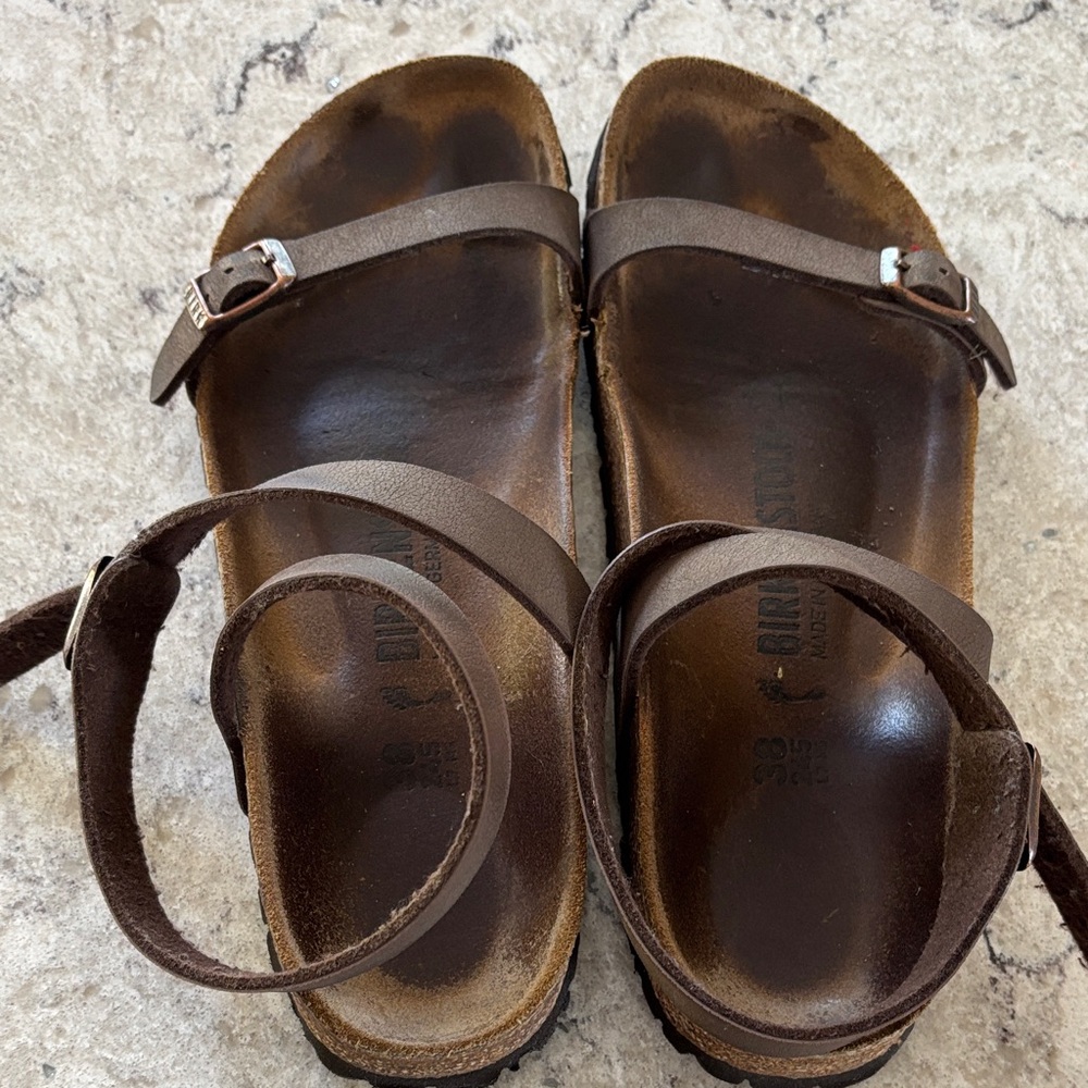 Birkenstock Dark Brown Leather Sandals